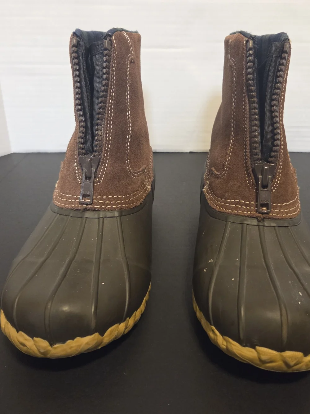 RedHead Suede Duck Boots Brown Front Zip Waterproof Shell Ankle Boots Mens